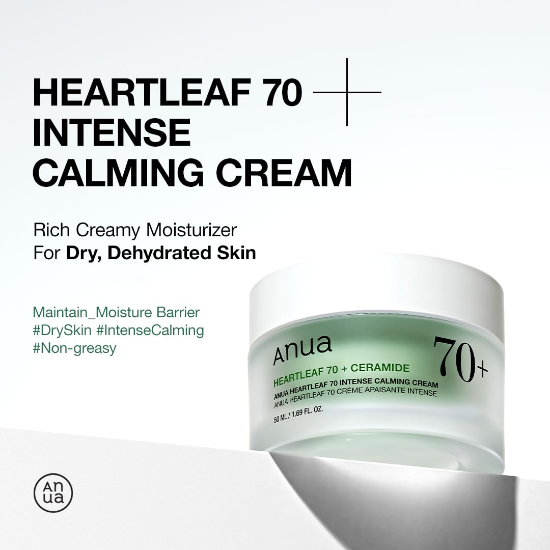 Anua Heartleaf 70 Intense Calming Cream with Ceramide, 1.69 fl.oz