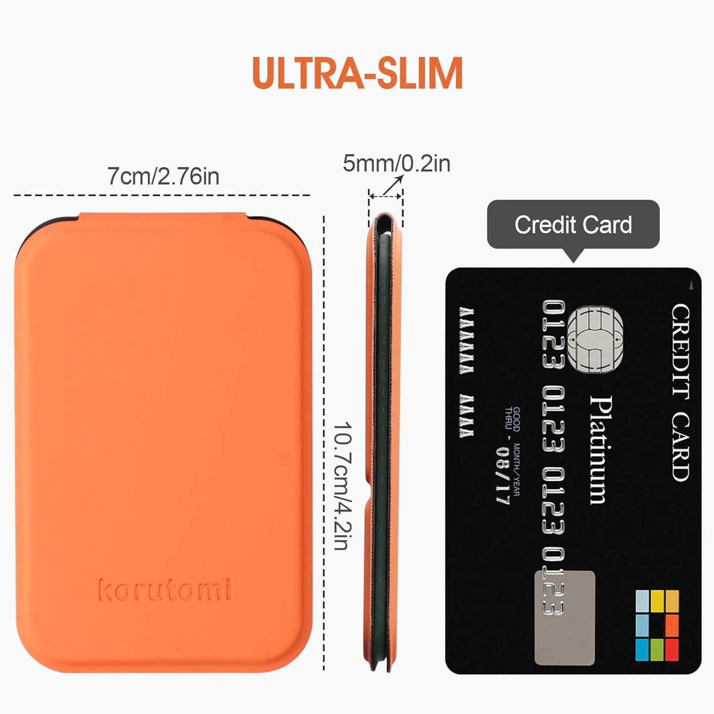 Hand Mirror,Ultrathin Ultralight, Portable, Folding, Handheld, Compact Travel Mirror for Camping,Home,Office,Small Mirror for Pocket and Purse,Good for Gift (Orange)