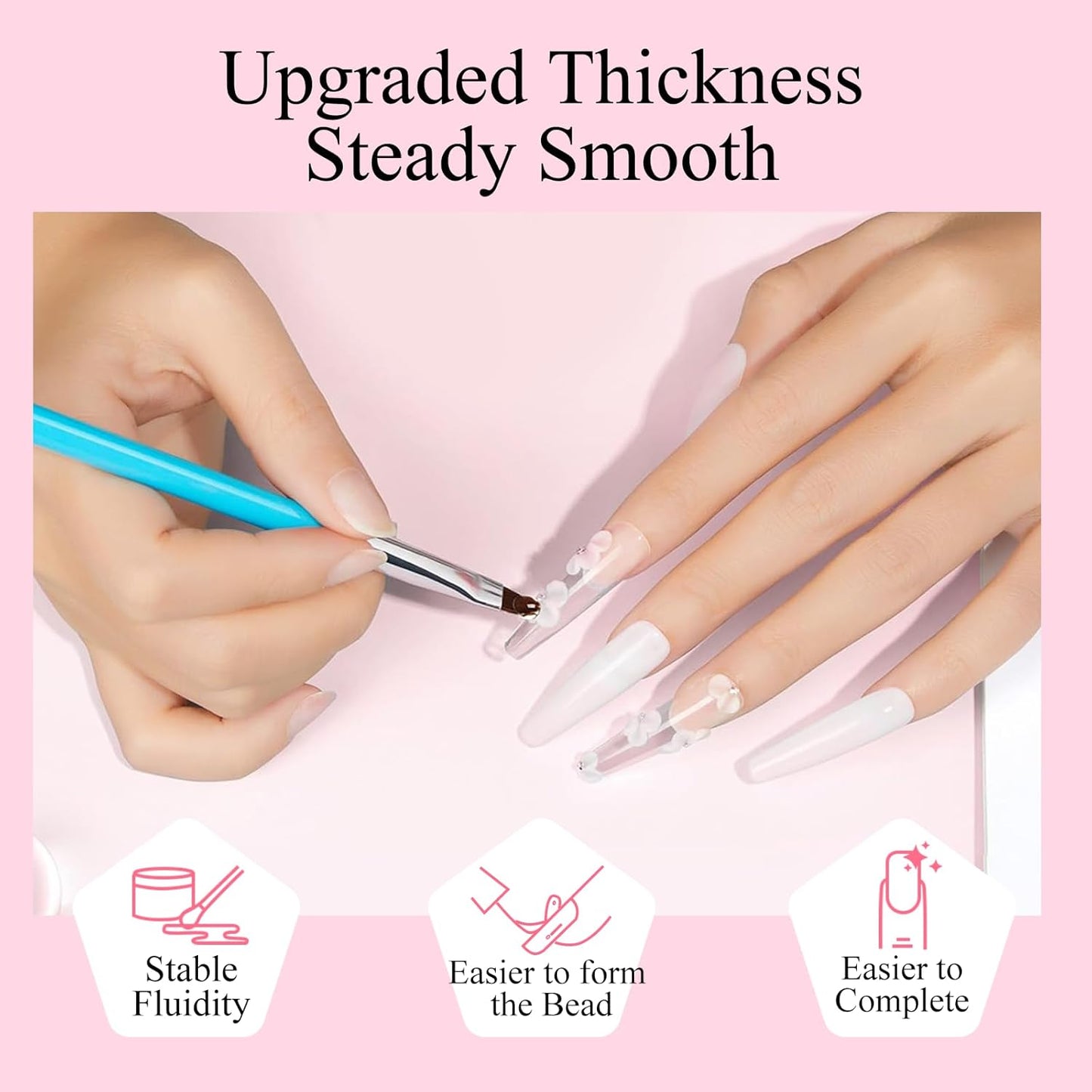 White Acrylic Nail Powder, 120g Professional Acrylic Nail Powder Polymer for 3D French Nail Manicure Extension Nail Carving No Need Nail Lamp