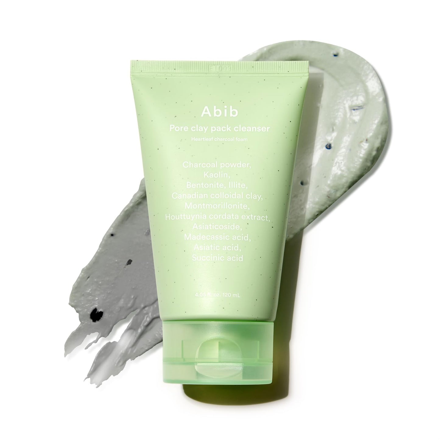 Abib Pore Clay Pack Cleanser Heartleaf Charcoal Foam, 4.05 fl oz, Mousse Form, Oil Control