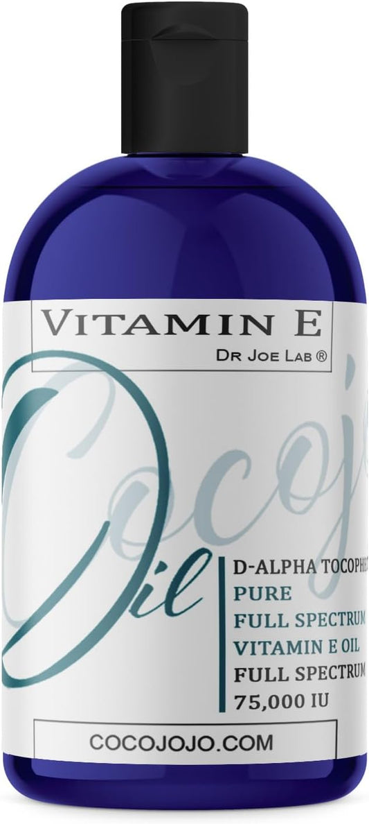 cocojojo Vitamin E Oil for Skin, Organic Vitamin E Oil for Hair, Face, Liquid Vitamin E, Vitamin E Body Oil, 100% Pure Natural Cold Pressed Unrefined, Moisturizes & Nourishes, Non GMO - 4 Oz