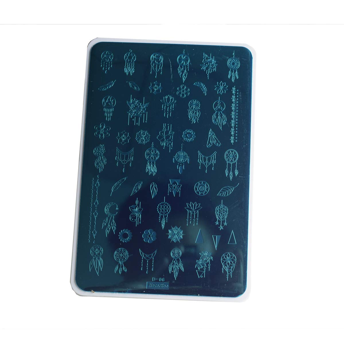 Flowers Leaf Love Nail Stamping Plate 2pcs Dreamcatcher Feather Pendant Image Stamping Template Alphabet Letter Words Creative Large Size Nail Plate Printer Star Lips Nail Stamp Stencil 14.5×9.5cm