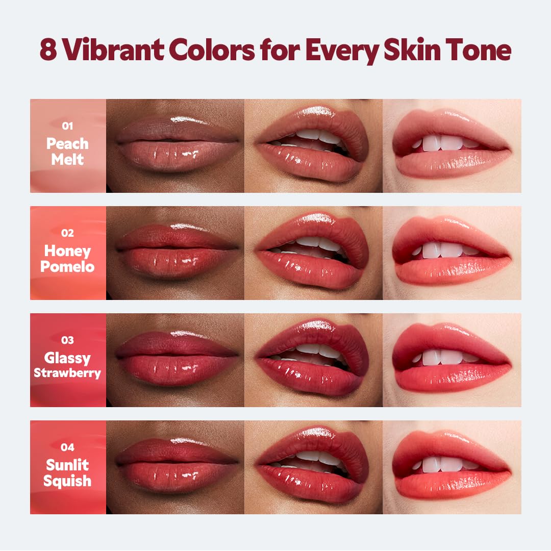 TIRTIR Glow Pop Tinted Lip Oil #03Glassy Strawberry |Korean makeup, Weightless Glossy Lip Tint