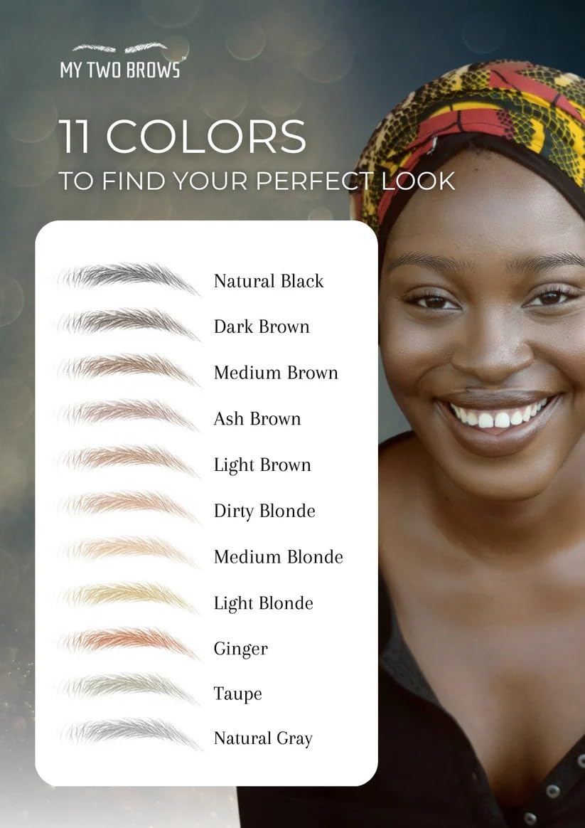 (10 pairs) Medium Blonde Temporary Eyebrow Tattoo - Small Size - Waterproof & Smudgeproof - Assertive Arch Style Eyebrow Stickers - Sheet Lasts up to 30 Days - Won't Work on Existing Brows