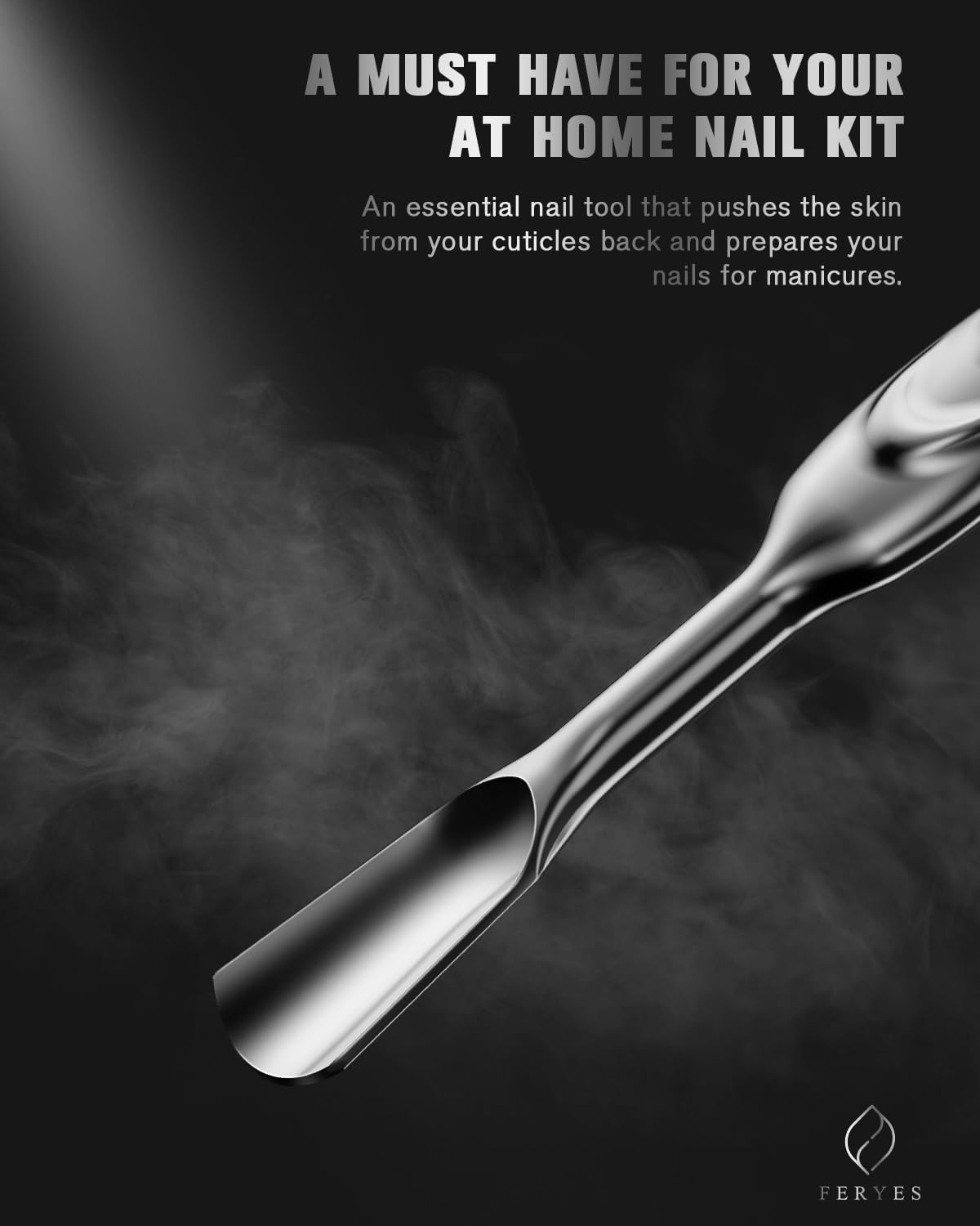 FERYES Elegant Dual-Purpose Cuticle Pusher & Gel Nail Polish Remover - Premium Stainless Steel Cuticle Stick, Cuticle Tool for Manicure and Pedicure Perfection