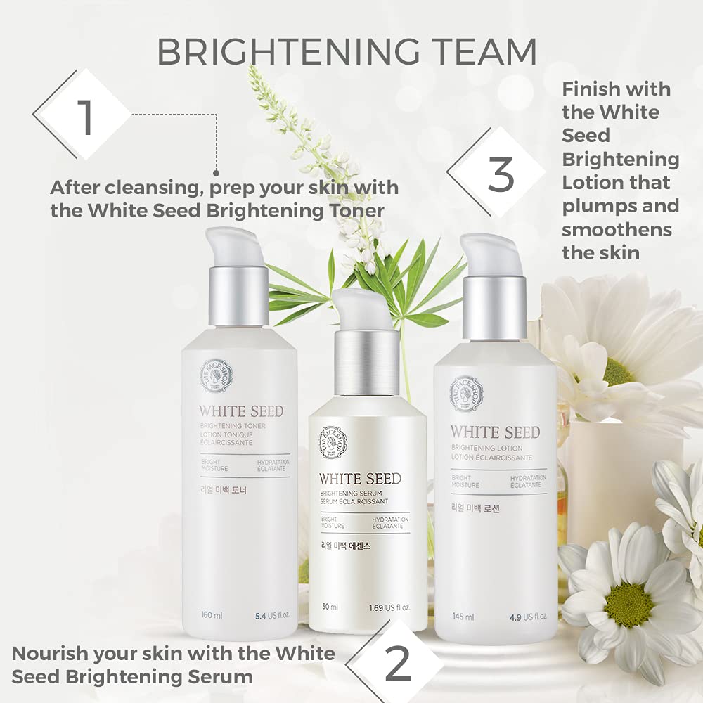 The Face Shop Whiteseed Brightening Serum | Deep Skin Brightening, Boost Moisturization & Pore