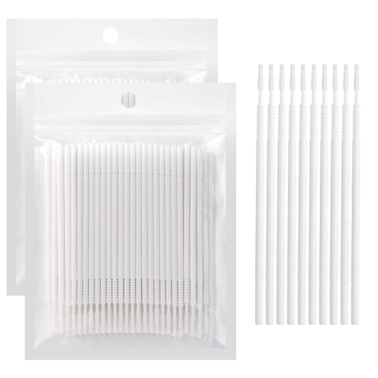 200PCS Micro Applicators Brushes Mini Cotton Swabs Remove Grafted Eyelash Glue Dedicated Brush Disposable Microswabs for Eyelash Extensions Make up and Lash Clean and Personal Care (White 1)