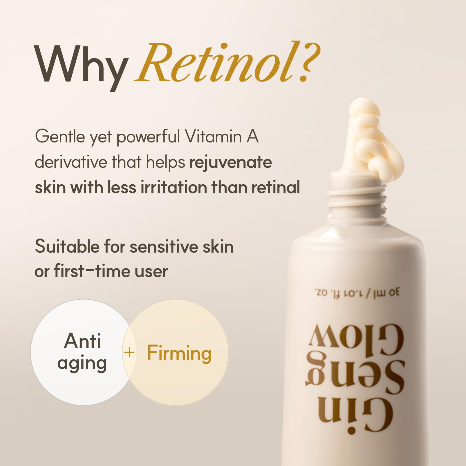 The Face Shop Ginseng Glow Eye Serum - Reduces Visible Dark Circles & Wrinkles, with Korean