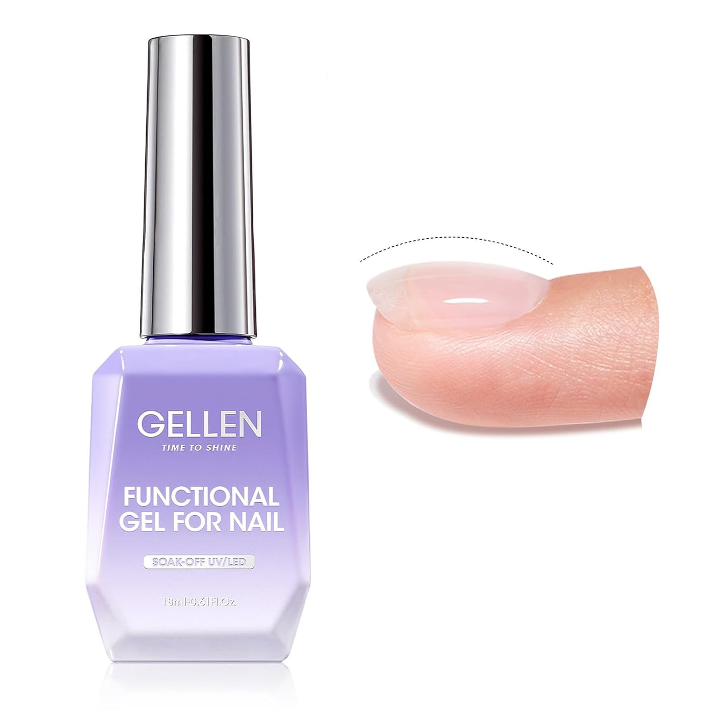 GELLEN Builder Gel for Nails, 18ml Clear Nail Extension Hard Gel in Bottle, Soak off Long Lasting U V Cured Nail Strengthener for Salon Quality Nail Art