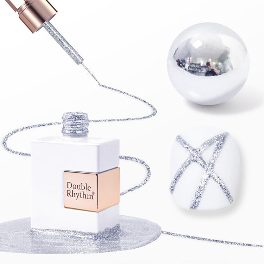 Double Rhythm 15 Ml Metallic Gel Liner Nail Art Bronze Mirror Chrome Painted Drawing Stripper 3D