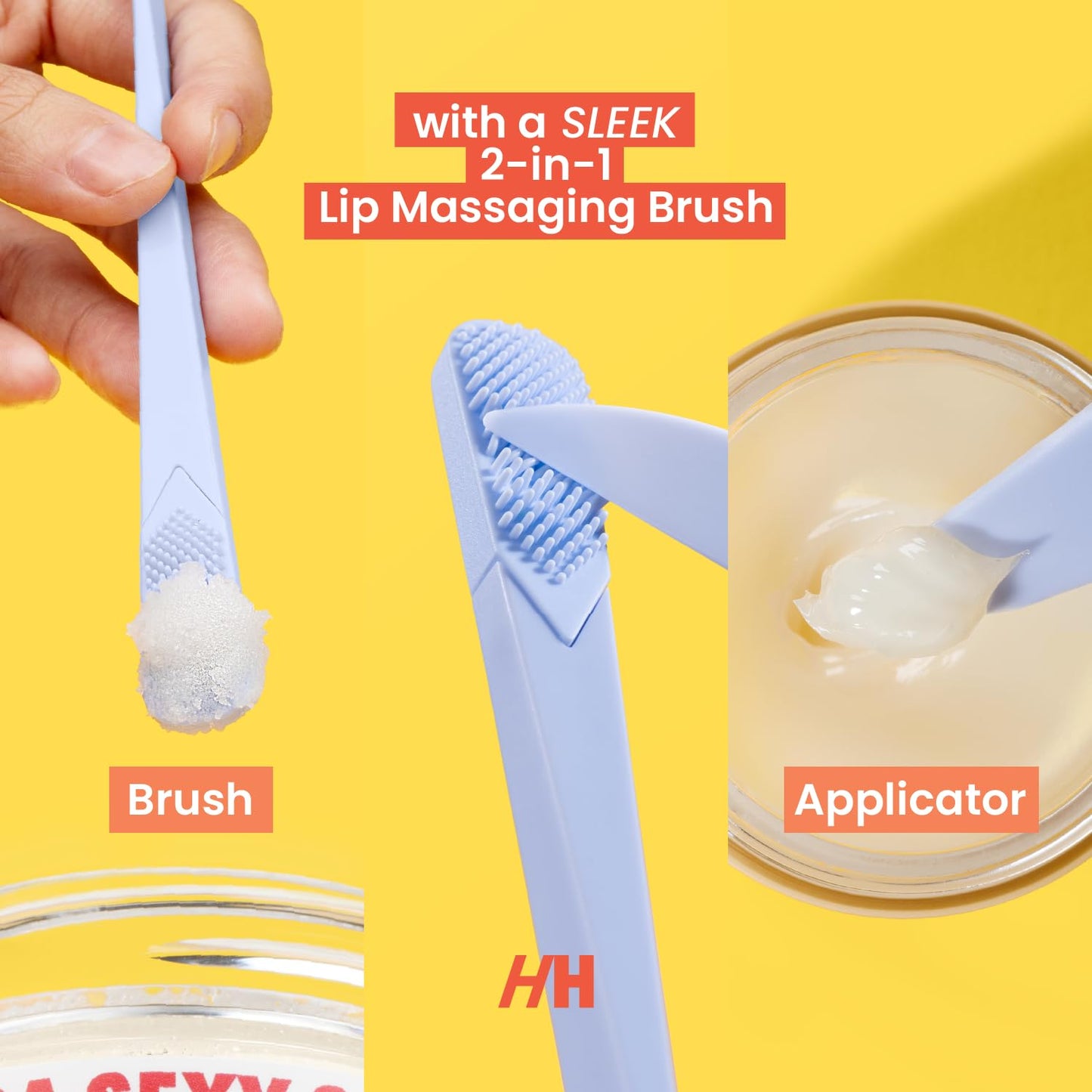 100% Natural Lip Scrub and Lip Mask, Vegan Conditioning Coconut Lip Exfoliator - Gentle Exfoliant, Sugar Lip Polish and Lip Exfoliator Scrubber for Chapped and Dry Lips (Original 3pc Set)