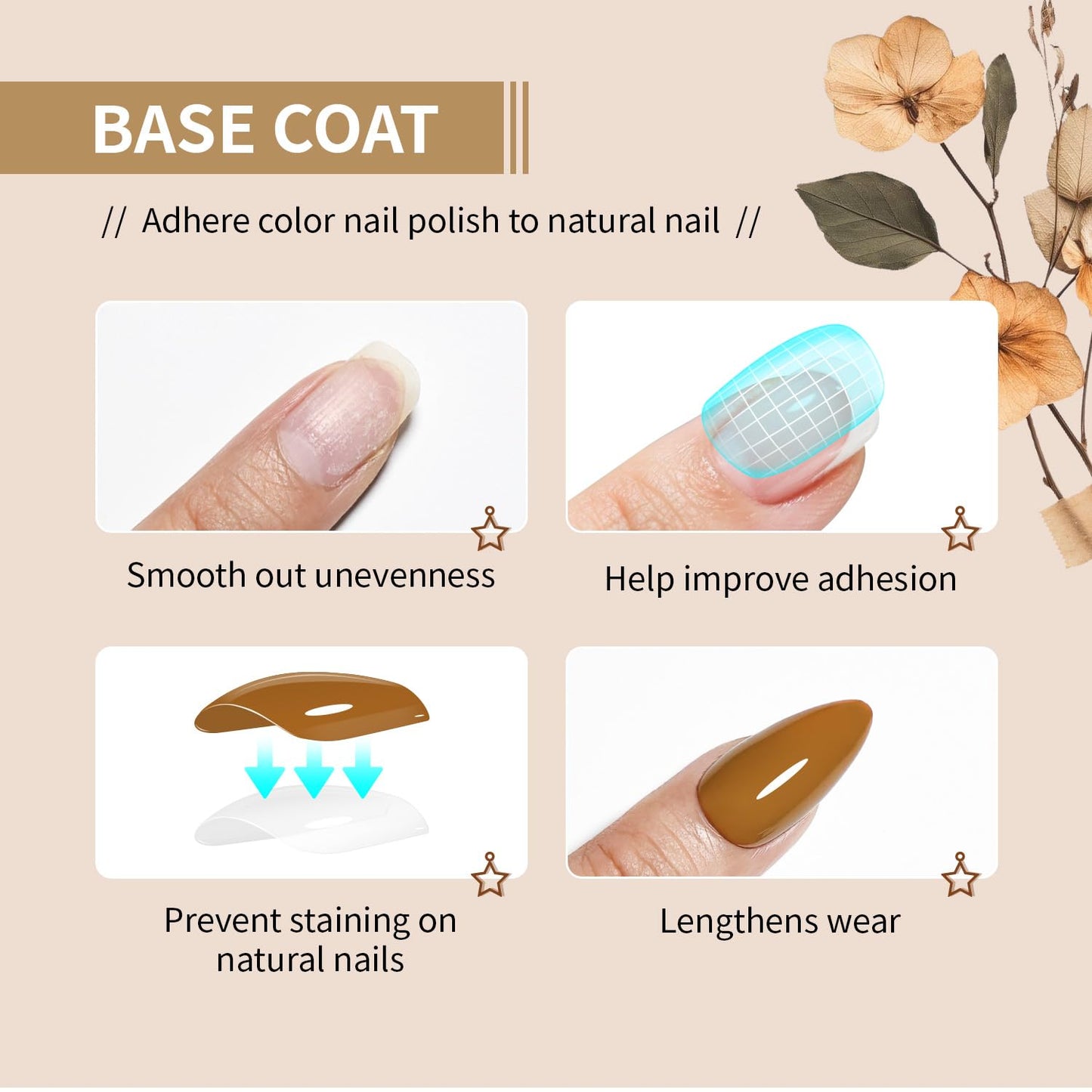 Base and Top Coat Nail Polish Quick Dry,16.5ml Large capacity Basic Nail Polish Set Air Dry Fast, High-Glossy Shiny, No U V Light Needed for Women Salon DIY Nail Art