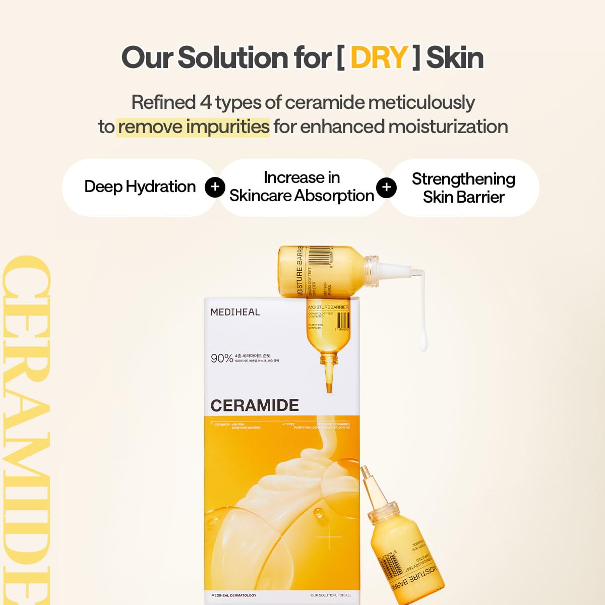MEDIHEAL Ceramide Essential Face Sheet Mask, Moisture Barrier (10ea)
