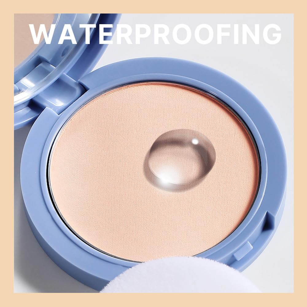 Kaely Oil Control Face Pressed Powder, Perfection Matte Compact Powder, Long Lasting Waterproof Finishing Powder Makeup, polvo compacto de maquillaje, Lightweight, Vegan, 20 Ivory