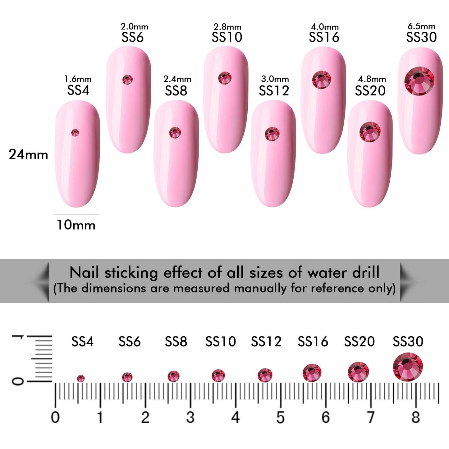 1440Pcs Rose Crystal Rhinestones,Glass Flatback Rhinestones Gemstones Small for Nail Face Makeup Art Crafts Clothes Decoration -(SS4,1.6mm,Rose)