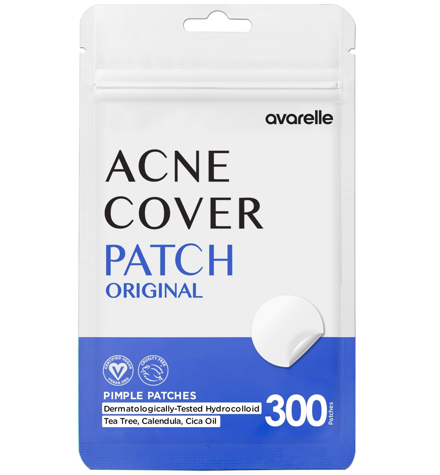 AVARELLE Original Hydrocolloid Acne Patches Korean Skincare 300 Count Bulk