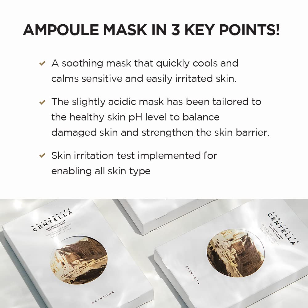 SKIN1004 Madagascar Centella Watergel Sheet Ampoule Mask, 1box - 5ea