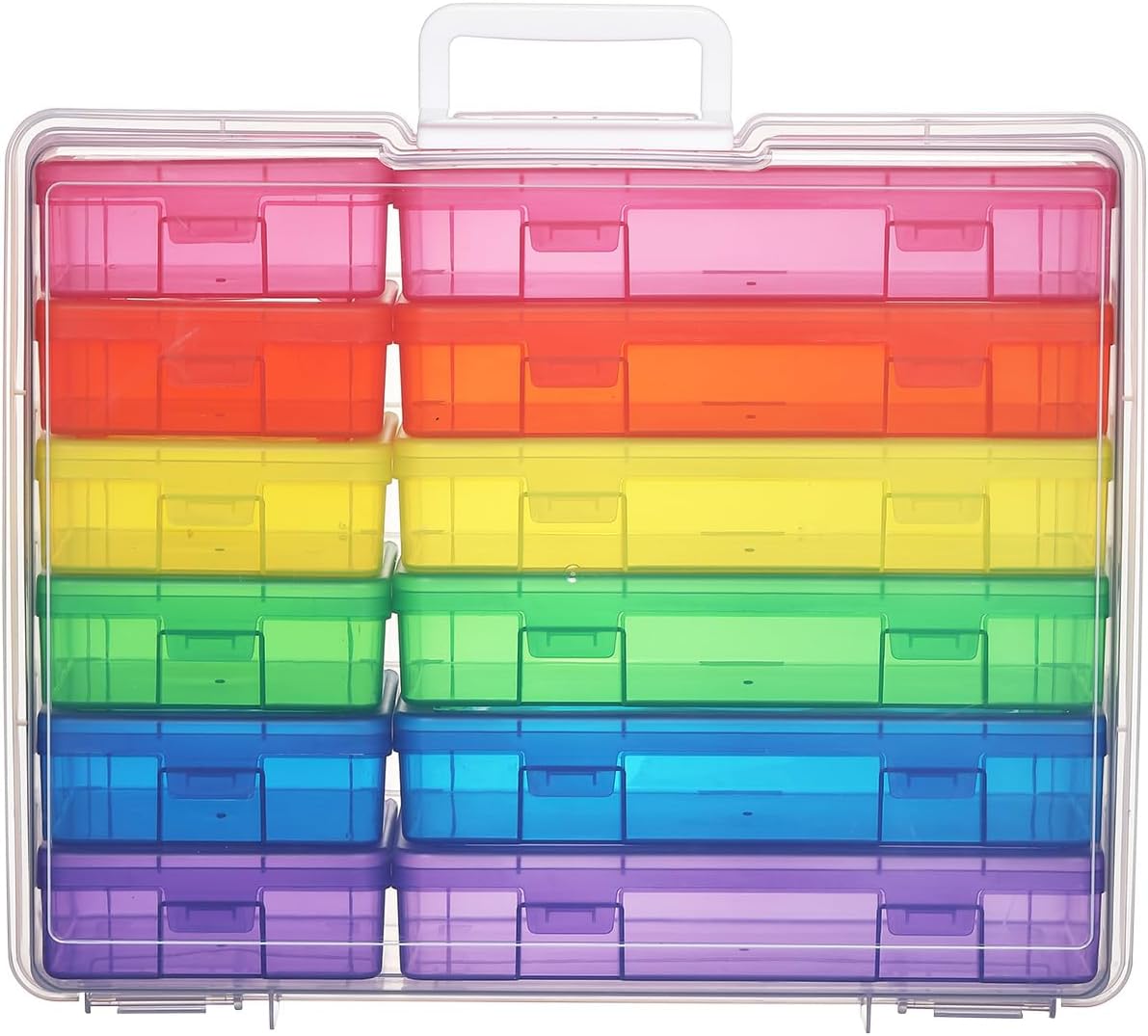 Plastic Storage Box Arts & Crafts Storage Boxes & Organizers With Large Storage Box Organizers And Small Rectangular Plastic Container For Craft Storage (6 Medium+ 6 Small-Color)