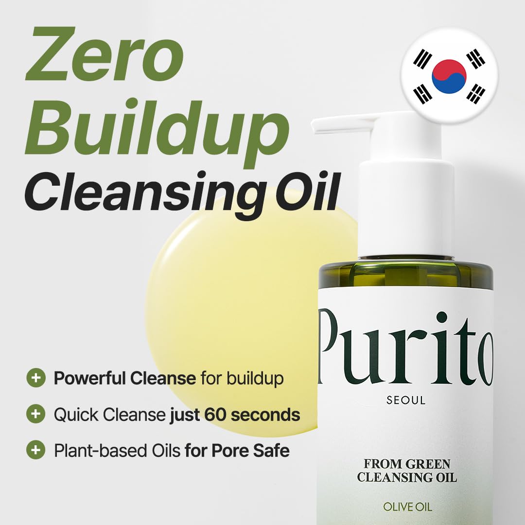 PURITO From Green Cleansing Oil 6.76 fl.oz / 200ml Gentle Facial Cleanser, Cruelty-free & Vegan
