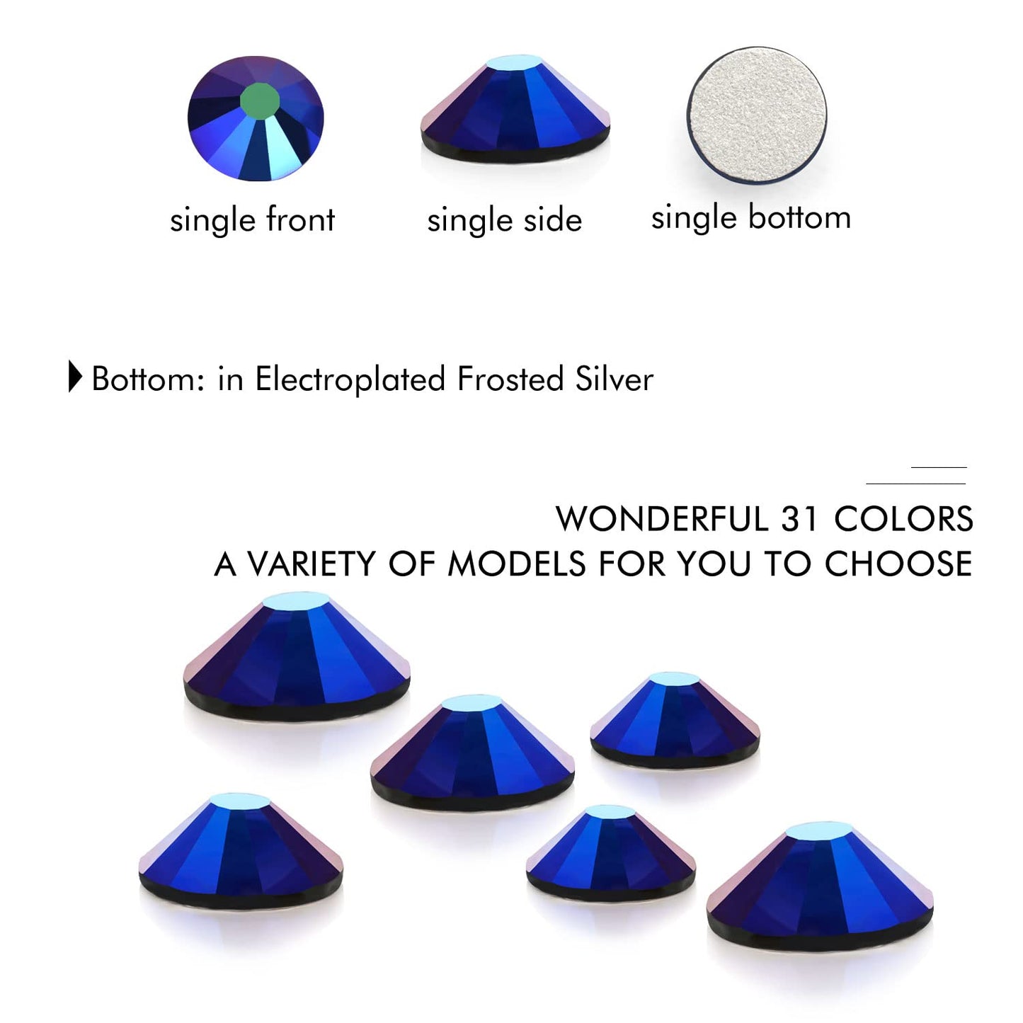 1440Pcs Jet Ab Crystal Rhinestones,Glass Flatback Rhinestones Gemstones for Nail Face Makeup Art Crafts Clothes Decoration -(SS16,4.0mm,Jet Ab)