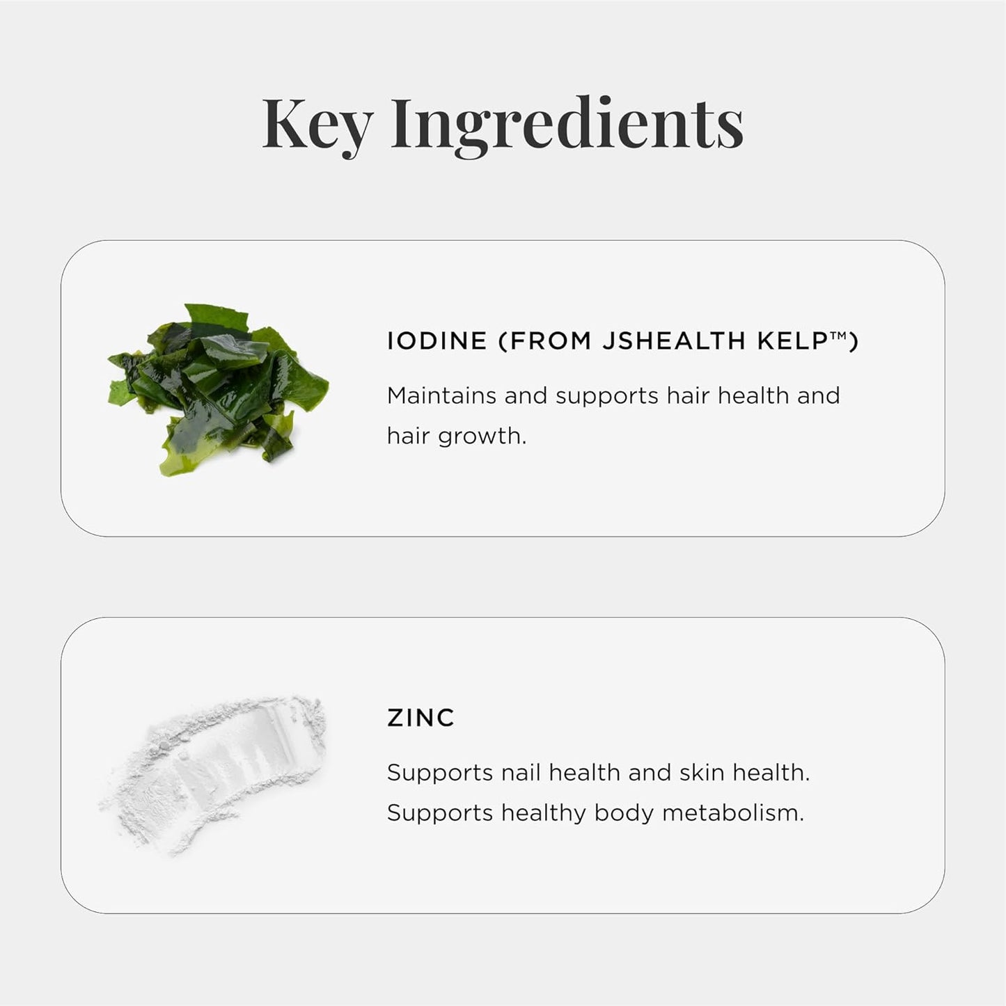 JSHealth Hair Formula - Vitamins for Hair Growth and Energy with Zinc and Iodine - Hair Loss Supplement for Men and Women (60 Capsules)