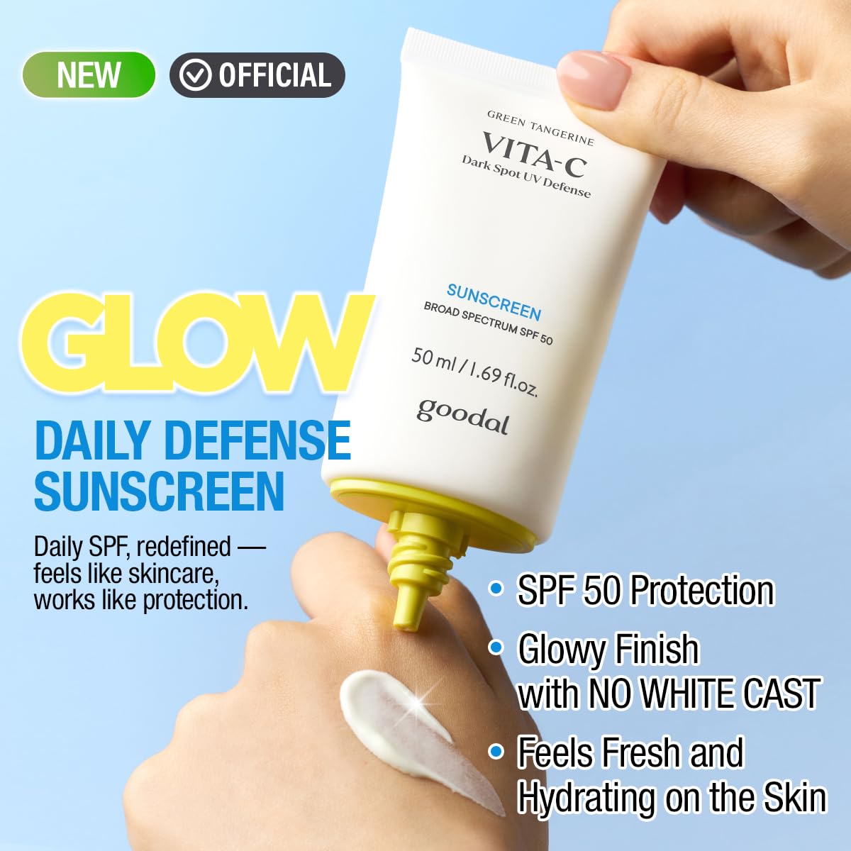 Goodal Green Tangerine Vita-C Dark Spot UV Defense Sunscreen SPF 50, Daily Skin Care Korean