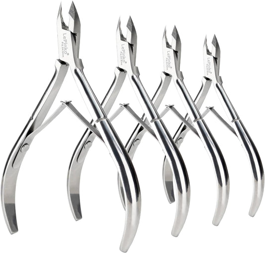 LePinko 4 Packs Upgraded Cuticle Trimmer kit, Sharp Dead Skin Clipper, Labor-saving Cuticula Remover for Fingernail Toenail, Manicure Pedicure Tool for Women Men, 5mm Jaw