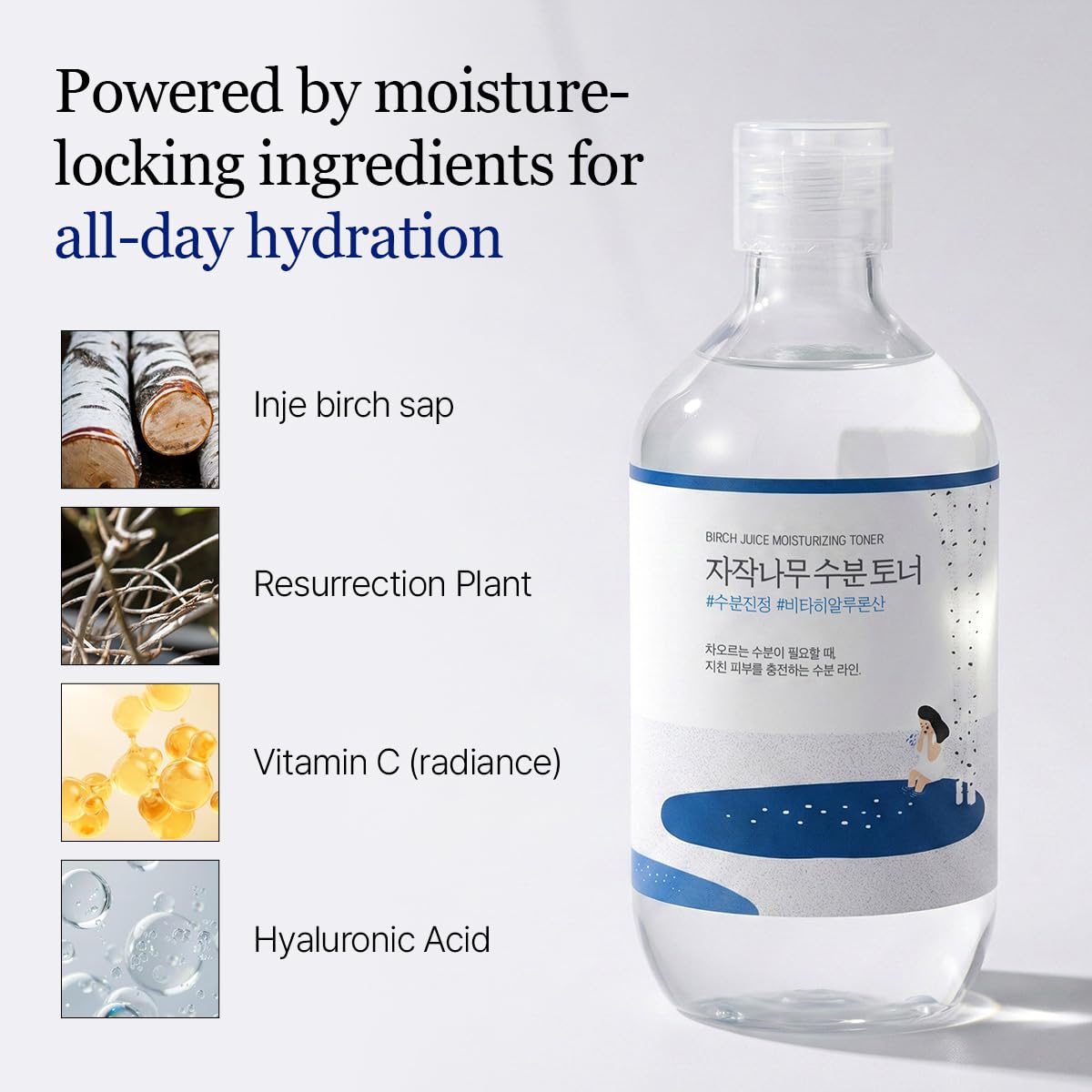 ROUND LAB Birch Juice Moisturizing Toner (Unscented) | Vita Hyaluronic Acid, Alcohol-Free