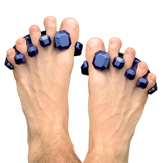 YogaToes® Gems® for Men Fits Men's Shoe Size 7 & Up. Gel Toe Stretcher & Separator in Metallic