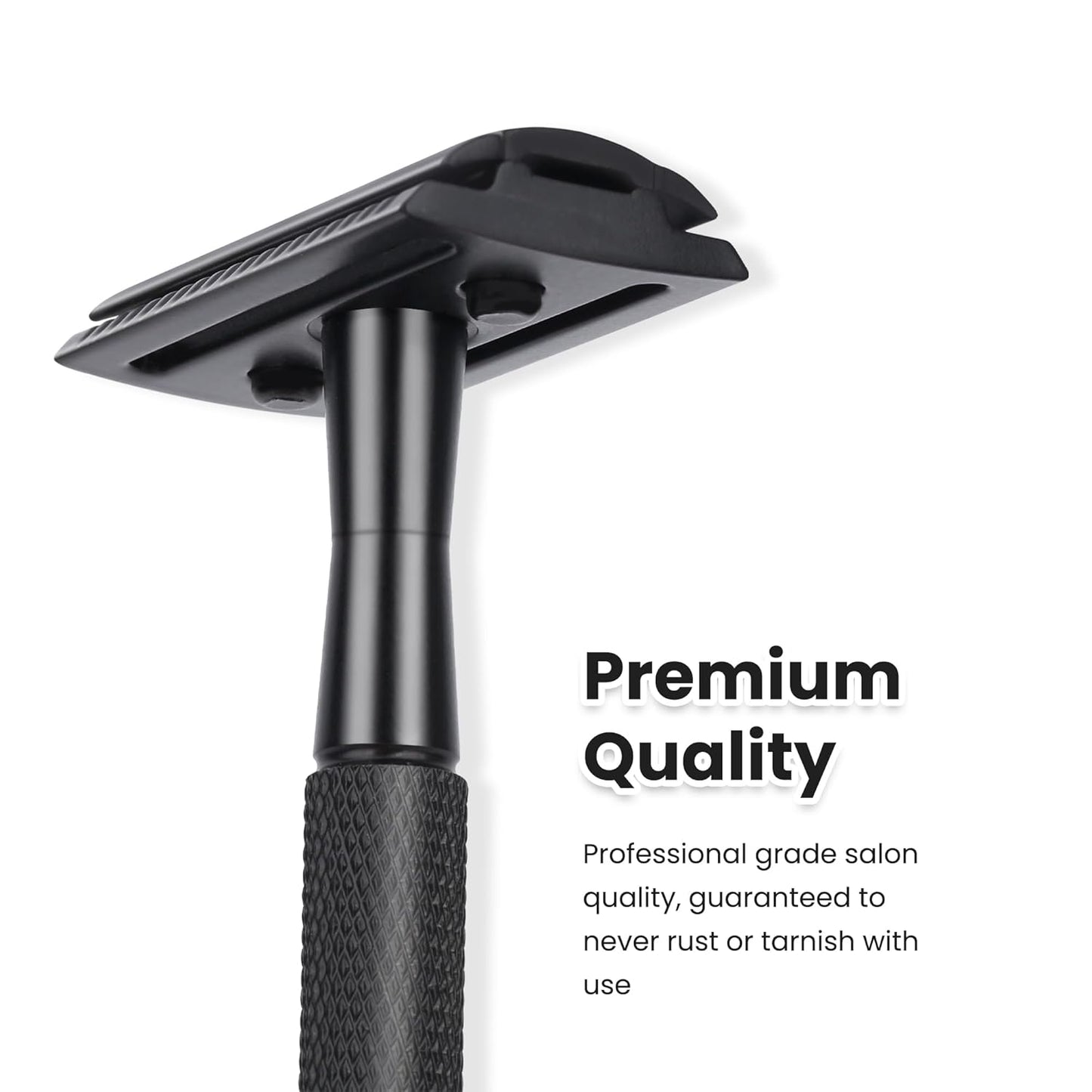 Double Edge Safety Razor With 10 Premium Stainless Steel Blade Reusable Safety Razors For Men Shaving Razor, Smooth Wet Shave Experience, Gun Black