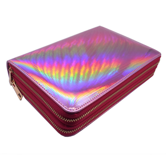 Mezerdoo 216 Slots Stamping Plate Holder Case Rainbow Laser Design Round Square Rectangular Nail