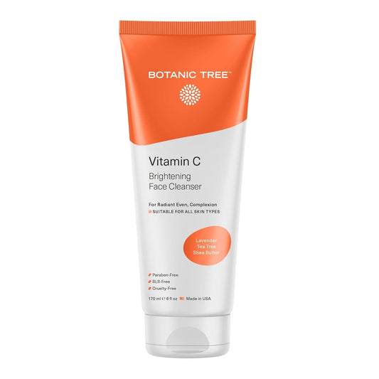 Botanic Tree Vitamin C Face Wash - Facial Cleanser for All Skin Types, Aging or Dry Skin, Minimizing Acne scars, Brightening, Reduce Breakouts - Face Wash for Women & Men