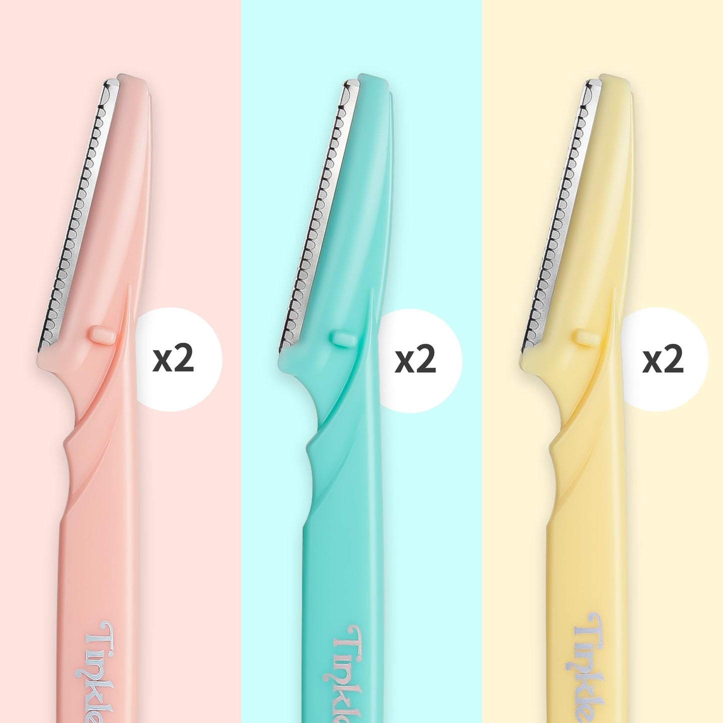 Tinkle Dermaplaning Tool 6ct, Dermaplane Razor for Women, Safe and Easy Peach Fuzz Remover, Eyebrow