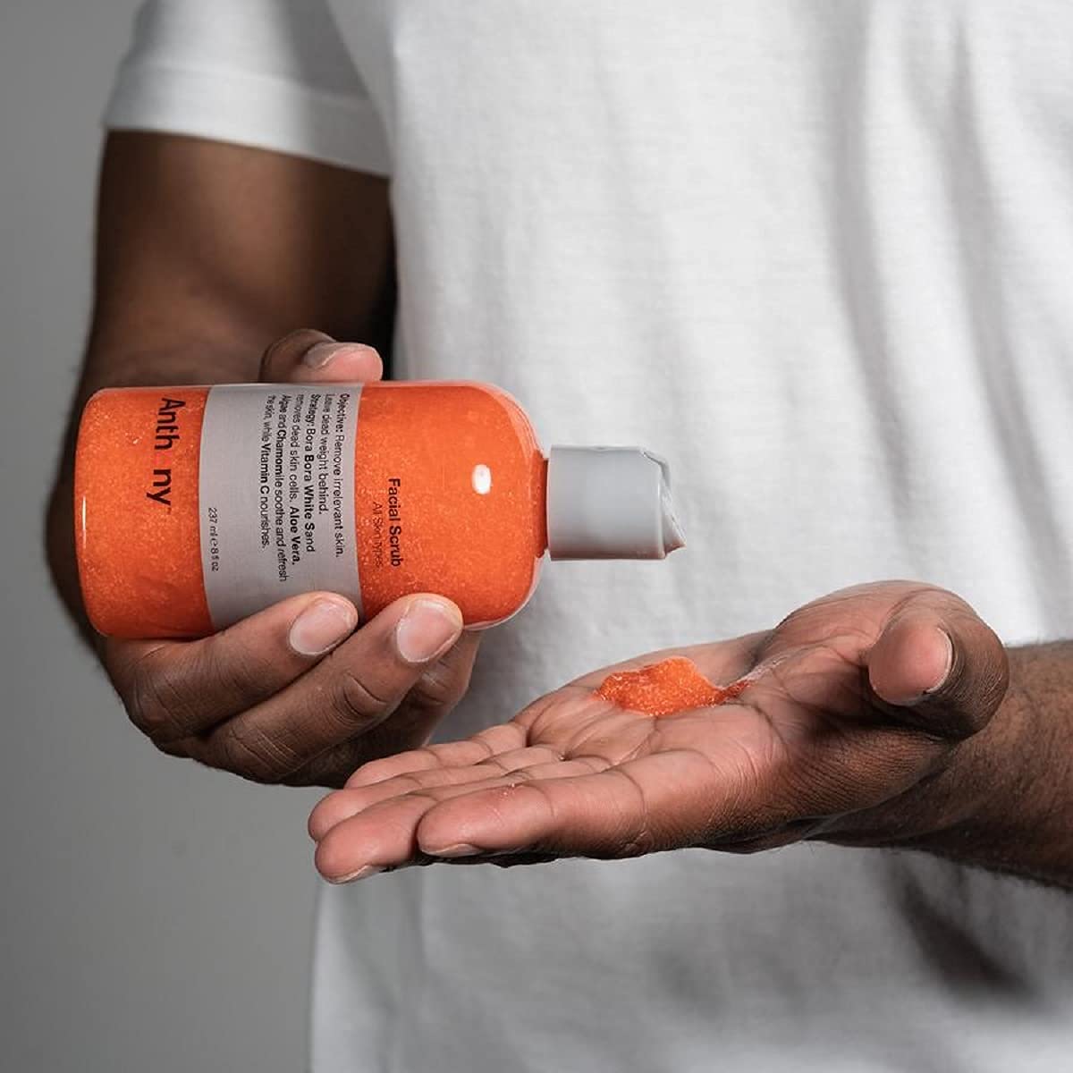 Anthony Facial Scrub, 16 Fl Oz, Contains Aloe Vera, Sand, Algae, Chamomile, Vitamin C, Soothes, Protects, Refreshes and Removes Dead Skin Cells