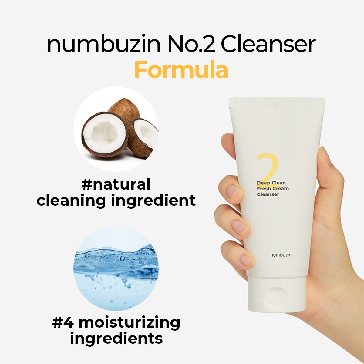 numbuzin No.2 Cleansing Foam | Deep Clean Fresh Cream Cleanser | Foam Cleanser, Gentle Exfoliation