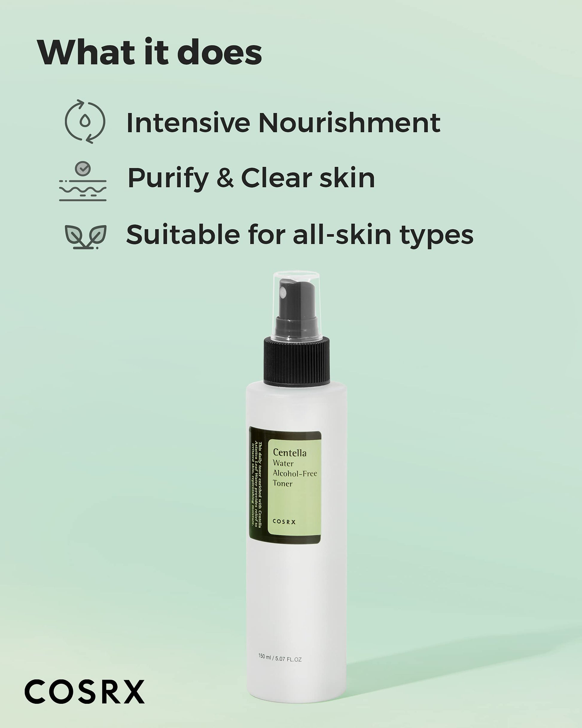 COSRX Alcohol-Free CICA Toner, Centella Soothing Spray Toner, 5.07 fl oz