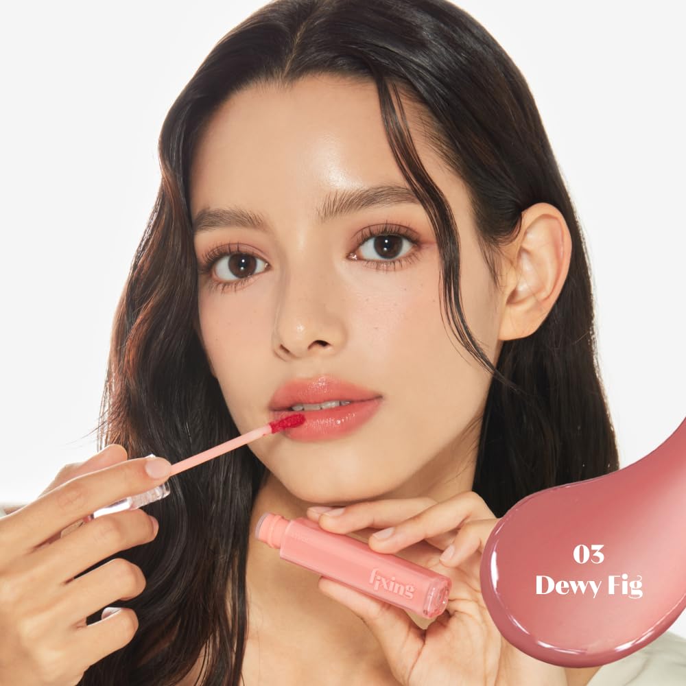 ETUDE Glow Fixing Tint #3 Dewy Fig | Non-sticky Glossy Shine Lip stain | Fills up with comfortable