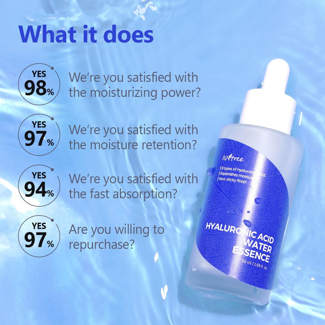 ISNTREE Hyaluronic Acid Water Essence 50ml 1.69 fl.oz | Water Serum | Replenishes moisture |
