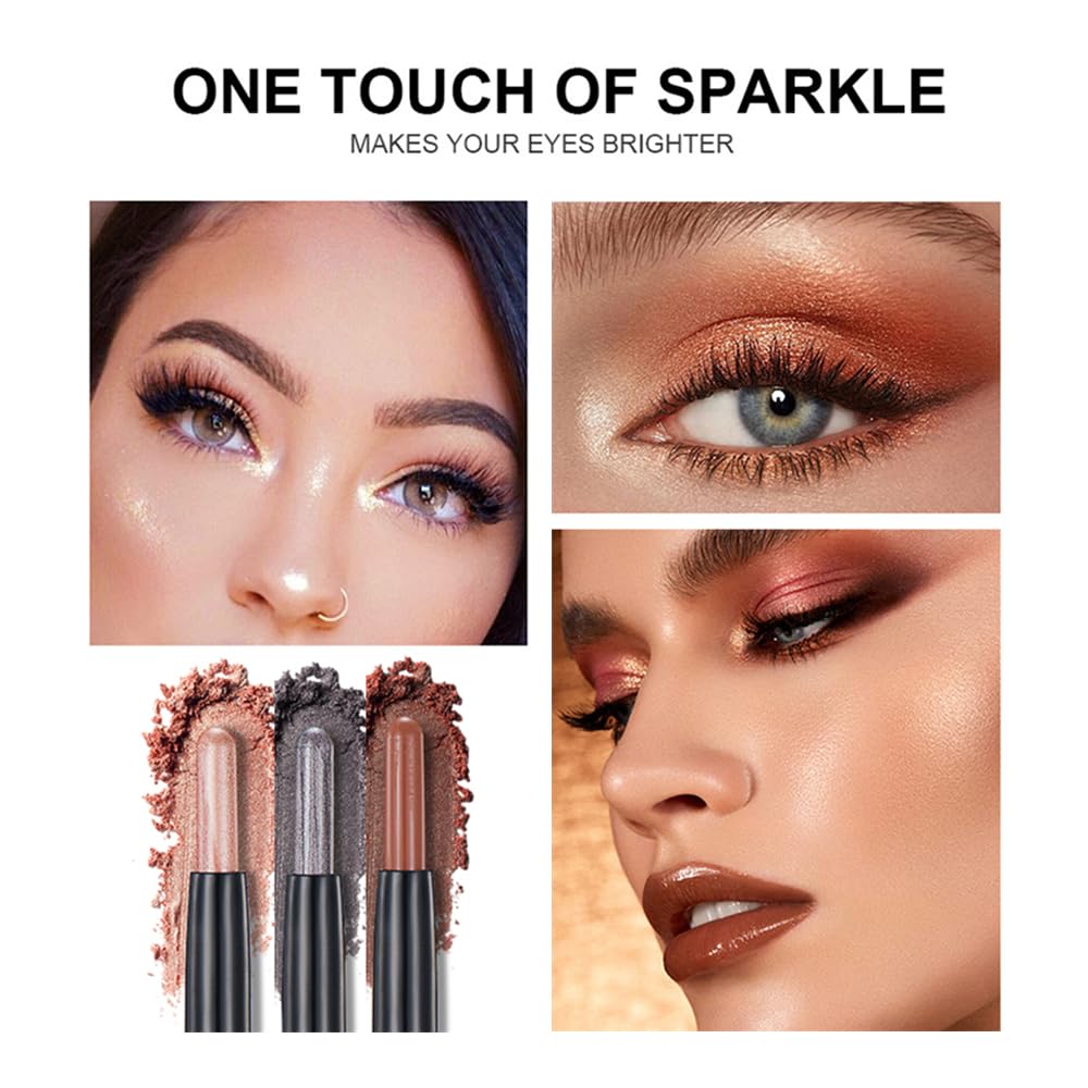Green Eyeshadow Stick Makeup, Cream Shimmer Eye Shadow Pencil, Hypoallergenic Waterproof Long Lasting Crayon, Smooth Glitter Primer Palette Eyeliner Make up