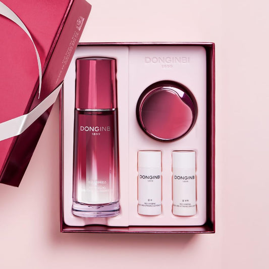 Donginbi Red Ginseng Daily Defense Special Set - Firming Cream(0.85 floz) & Korean Red Ginseng Essence(2.03 floz), Skin Barrier Repair Serum for Dry Skin, Korean Skin Care Gifts for Women