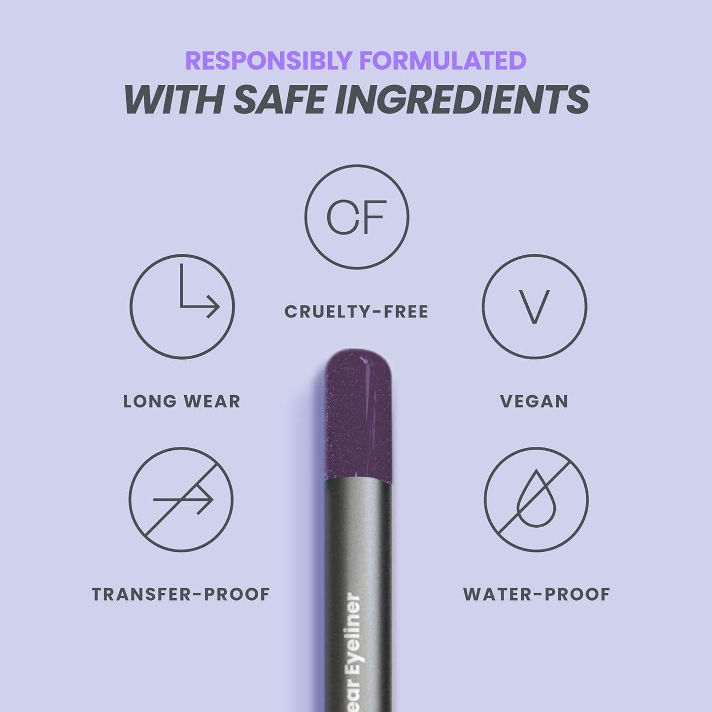 Wonderskin Eyeliner Pencil, 1440 Longwear Deep Purple Eyeliner Pencil - Waterproof, Sharpenable & Smudge Proof