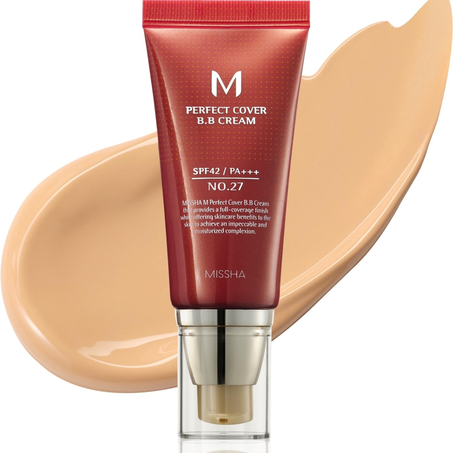 MISSHA M PERFECT COVER BB CREAM #27 SPF 42 PA+++ 50ml-Lightweight, Multi-Function, High Coverage