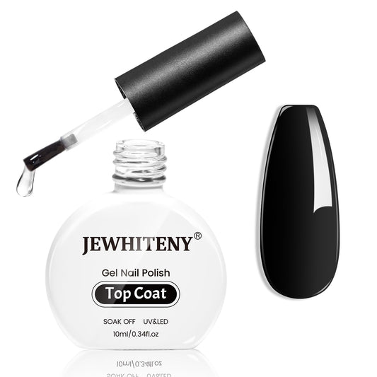 JEWHITENY 10ML Top Coat Nail Polish High Gloss Shine Finish No Wipe No Dip Long Lasting Gel Nail