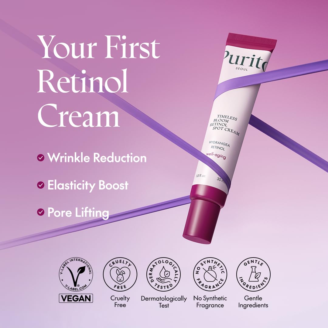 PURITO Bakuchiol Spot Cream | Retinol Spot Cream For Wrinkle Care, 1 fl oz