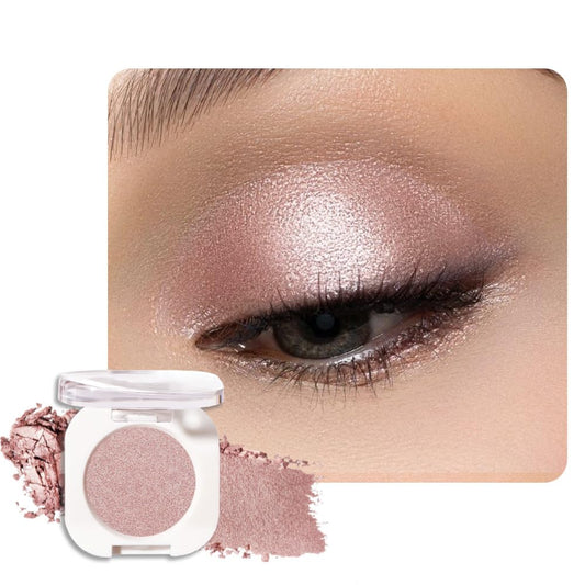 Champagne Shimmer Eyeshadow Palette for Women, Single Monochrome Eye Shadow Makeup, Shiny Pressed Powder, Blendable Natural sombras para ojos, Holographic,Vegan,Travel -24
