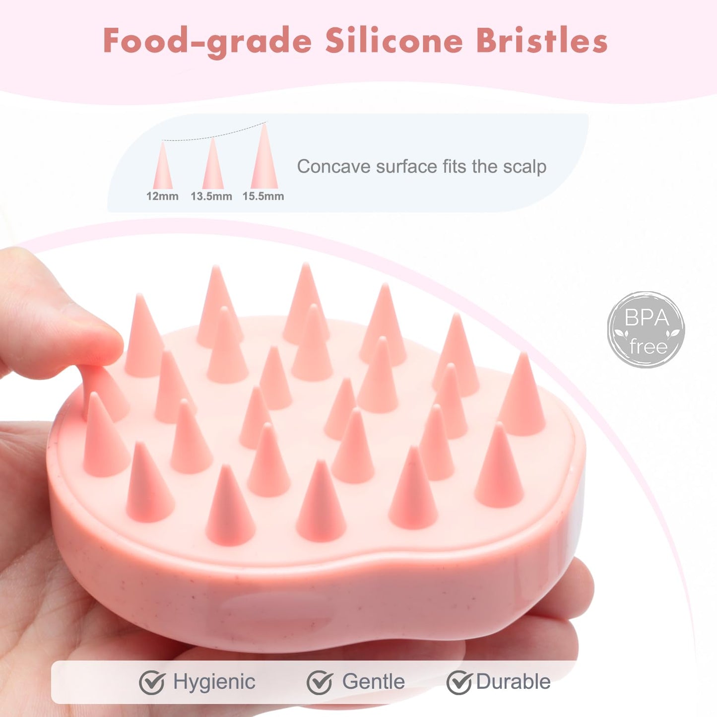 FREATECH Scalp Massager Hair Growth, Scalp Scrubber Shampoo Brush with Soft Silicone Bristles for