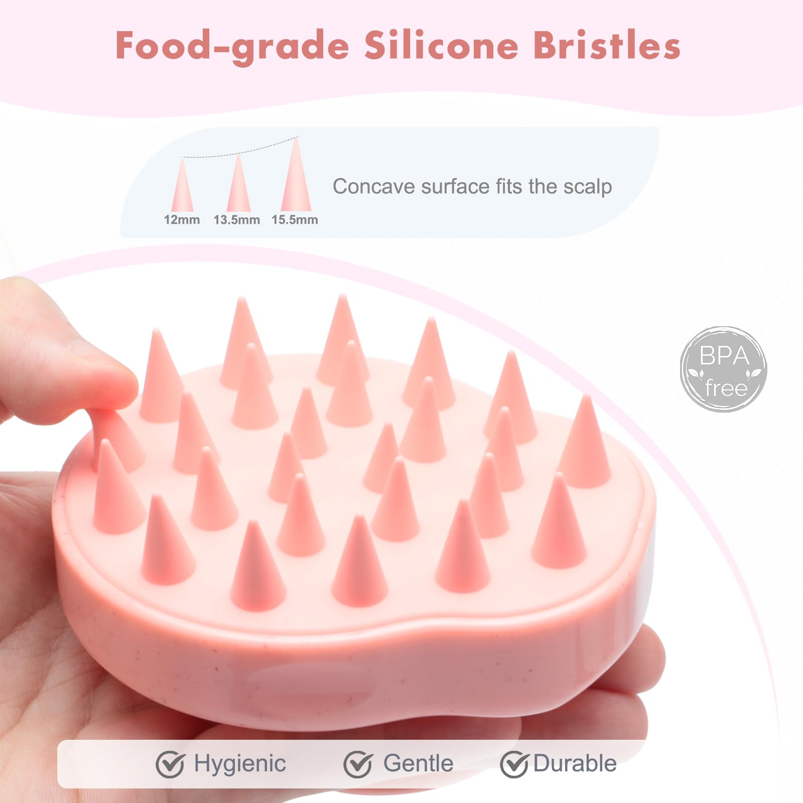 FREATECH Scalp Massager Hair Growth, Scalp Scrubber Shampoo Brush with Soft Silicone Bristles for