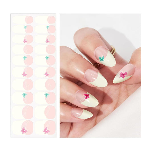 Semi Cured Gel Nail Strips | Built-In Gel Top Coat | UV Light Required | Salon Quality, Easy