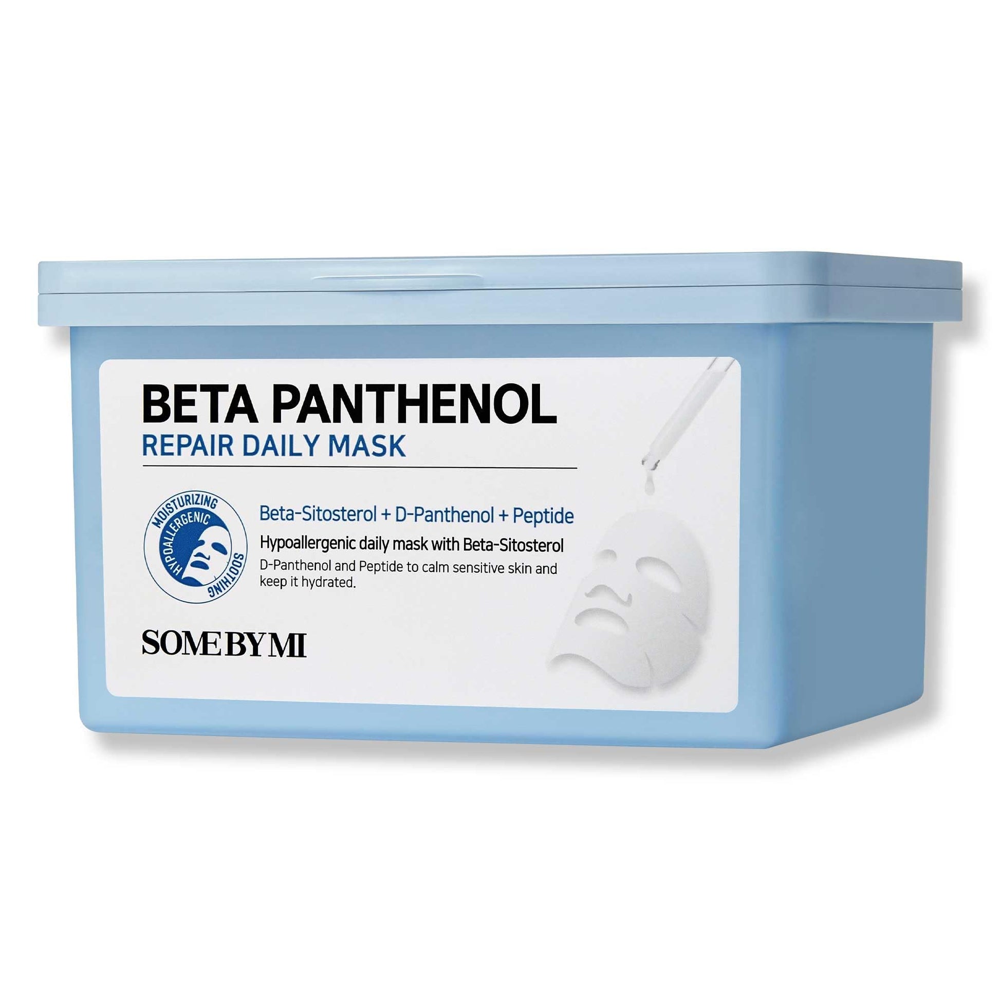 SOME BY MI Beta-Panthenol Repair Daily Mask - 30 Sheets, 11.8Oz - Daily Vegan Korean Face Sheet
