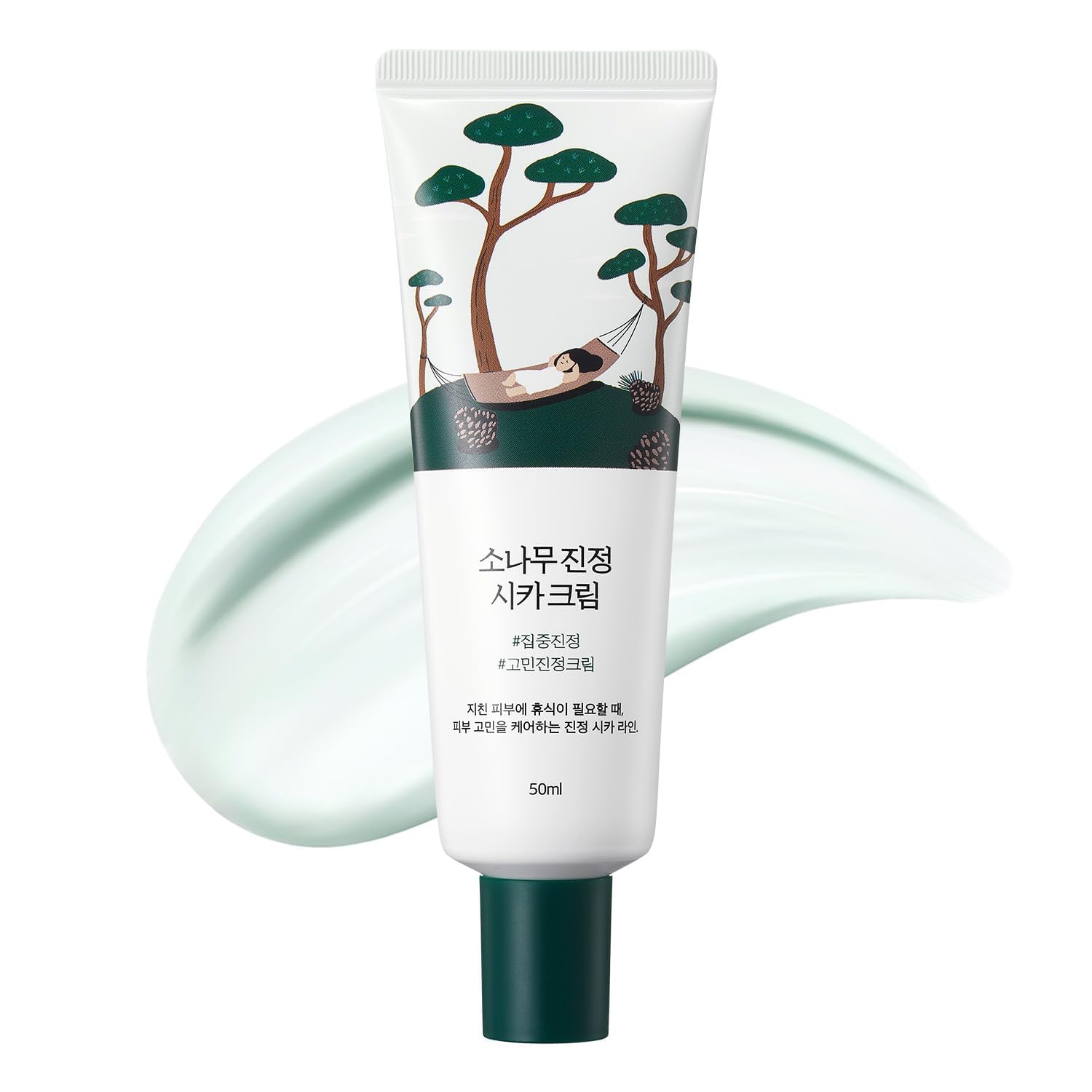 ROUND LAB Pine Calming Cica Cream 1.69 Fl Oz, Low-Acidic Soothing Moisturizer with Pine Cica, BHA +